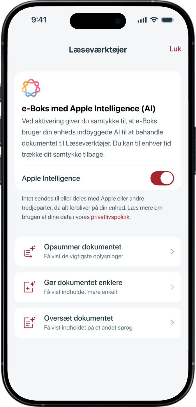 e-Boks app with AI
